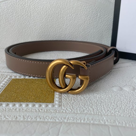Leather belts with double G buckle